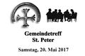 Gemeindetreff St. Peter am Samstag, 20. Mai 2017.